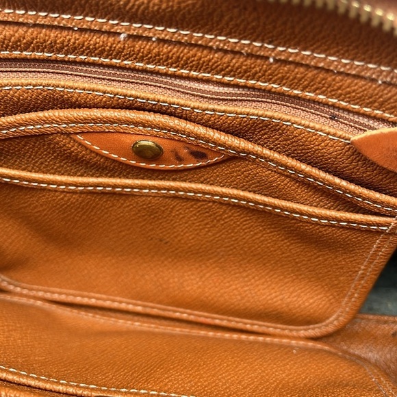 Vintage Dooney & Bourke Navy Double Buckle Leather Double Handle Satchel BLEMISH - Picture 7 of 12